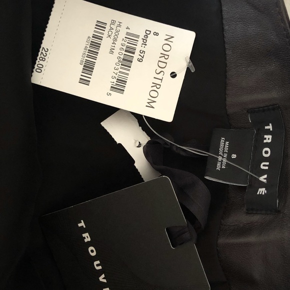 NWT Trouve Leather Black High Low Pen Skirt Size 8 - Picture 2 of 5